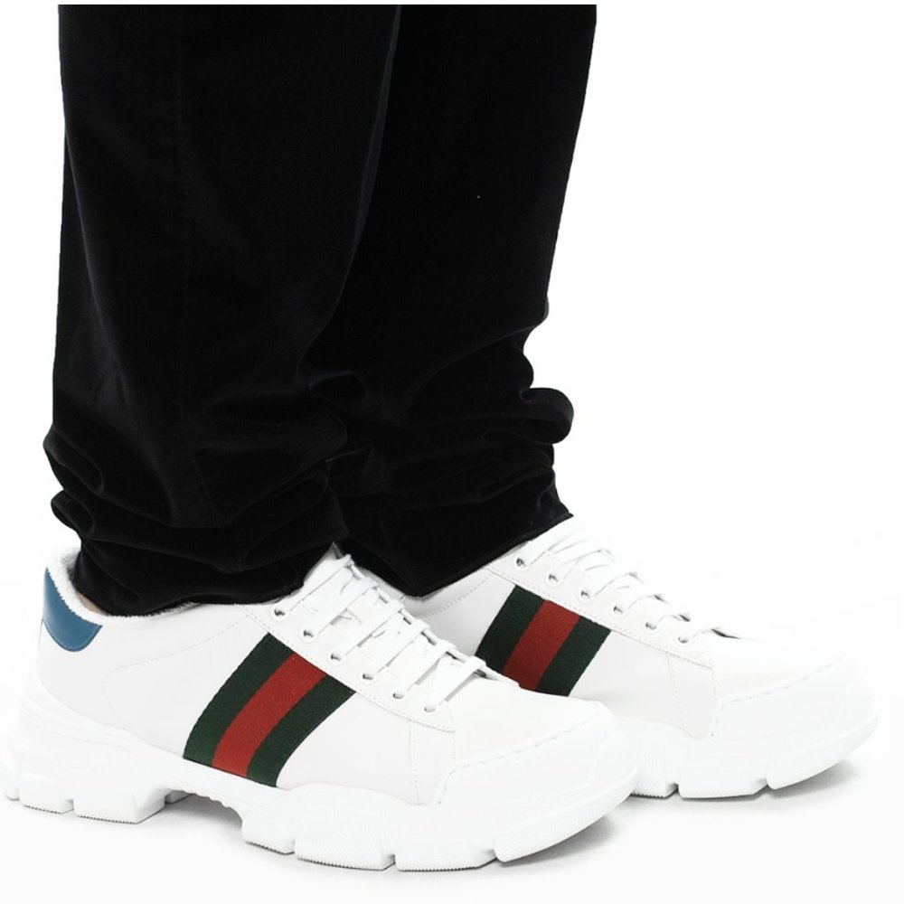 Gucci Men's Nathan Leather Web Sneakers - Picture 13 of 13